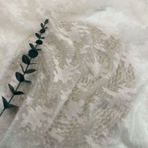 Polyester Cut Flowers Chiffon Jacquard Fabric